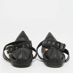 مملوكة مسبقًا Valentino Love Latch Size 36.5 Black Leather Ballet Flats