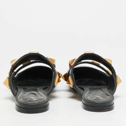 Pre Owned حذاء مولز فالنتينو فلات رومان جلد عنابي مرصع مقاس 38