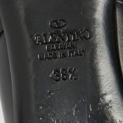 Pre Owned حذاء مولز فالنتينو فلات رومان جلد عنابي مرصع مقاس 38