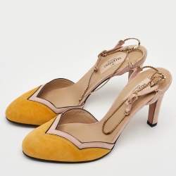 Pre Owned حذاء كعب عالي فالنتينو روكستد جلد أحمر داكن بحزام للكاحل مقاس 41