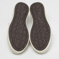 مملوكة مسبقًا Valentino Iconographe Size 38 Beige Canvas and Leather Lace Up Sneakers