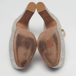 مملوكة مسبقًا Valentino Tan-Go Size 40.5 Beige Suede Crystal Embellished Platform Pumps