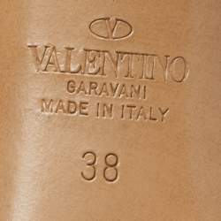 Pre Owned Valentino VLogo Size 38 White/Transparent Leather and PVC Slingback Pumps