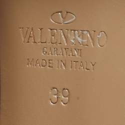 Pre Owned Valentino Rockstud Caged Size 39 Green/Dusty Pink Patent and Leather Ankle Strap Pumps