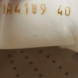 Pre Owned Valentino Rockstud Size 40 White/Beige Leather Low Top Sneakers