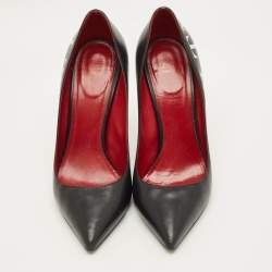 Pre Owned حذاء كعب عالي فالنتينو VLTN جلد أسود مقاس 38