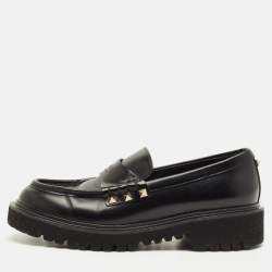 Pre Owned Valentino Rockstud Size 38 Leather Loafers