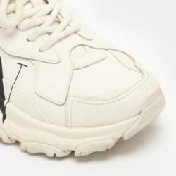 Pre Owned Valentino VLTN Bounce White Leather Sneakers Size 38