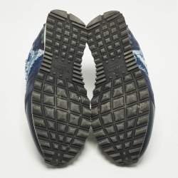 Pre Owned حذاء رياضي فالنتينو روكرنر جلد وقماش لون كمو أسود/أبيض مقاس 39.5