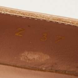 Pre Owned Valentino Rockstud Size 37 Beige Patent Leather Ankle Strap Sandals