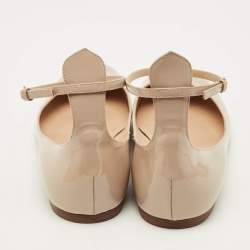 Pre Owned حذاء كعب عالي فالنتينو تانغو سير كاحل جلد لامع أسود مقاس 38