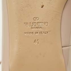 Pre Owned حذاء كعب عالي فالنتينو تانغو سير كاحل جلد لامع أسود مقاس 38