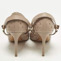 Pre Owned Valentino Rockstud Size 39 Dusty Pink Quilted Leather Mary Jane Pumps