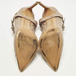 Pre Owned Valentino Rockstud Size 39 Dusty Pink Quilted Leather Mary Jane Pumps