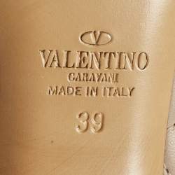 Pre Owned Valentino Rockstud Size 39 Dusty Pink Quilted Leather Mary Jane Pumps