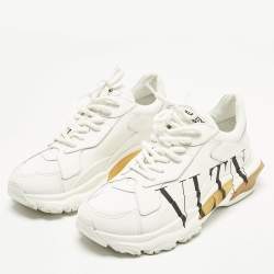 Pre Owned Valentino Bounce Size 37 White Mesh Low Top Sneakers