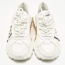 Pre Owned Valentino Bounce Size 37 White Mesh Low Top Sneakers