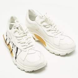 Pre Owned Valentino Bounce Size 37 White Mesh Low Top Sneakers