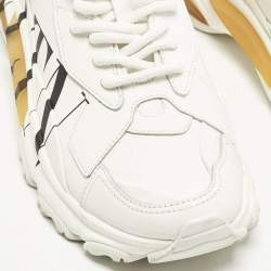 Pre Owned Valentino Bounce Size 37 White Mesh Low Top Sneakers