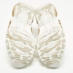 Pre Owned Valentino Bounce Size 37 White Mesh Low Top Sneakers