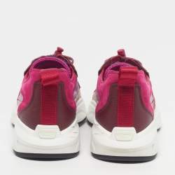 Pre Owned Valentino Vlogo Size 39 Multicolor Mesh and Suede Lace Up Sneakers