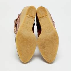 Pre Owned Valentino Rockstud Size 38 Brown Leather Ankle Length Boots