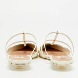 Pre Owned Valentino Rockstud Wipsy Size 39 Cream Leather Mules