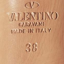 Pre Owned حذاء كعب عالي فالنتينو جلد وردي باهت مقاس 38