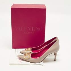 Pre Owned حذاء كعب عالي فالنتينو جلد وردي باهت مقاس 38