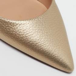 Pre Owned Valentino Rockstud Size 39 Gold Leather Slingback Pumps