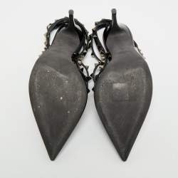 Pre Owned Valentino Rockstud Size 39 Black Leather and Patent Leather Pumps