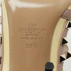 مملوكة مسبقًا Valentino Rockstud Size 39.5 Cream/Beige Leather and Patent Leather Pumps