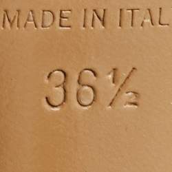 Pre Owned Valentino Rockstud Size 36.5 Beige Patent Leather Pointed Toe Ankle Strap Pumps