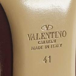 Pre Owned حذاء كعب عالي فالنتينو جلد وردي مزين مسامير قفصي مقاس 40