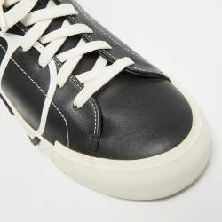 Pre Owned Valentino VLogo Size 38 Black Leather High Top Sneakers