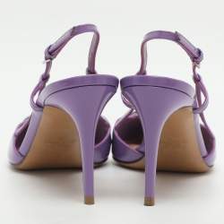 Pre Owned حذاء كعب عالي فالنتينو شعار بحجم 41 جلدي لامع بنفسجي