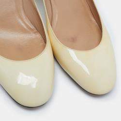 Pre Owned Valentino White Patent Leather Tango Ankle Strap Pumps Size 39.5