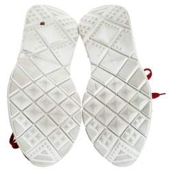 Pre Owned Valentino Multicolored Mesh and Leather Lace Sneakers Size 40