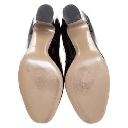 Pre Owned Valentino Black Patent Leather Tango Ankle Strap Pumps Size 38