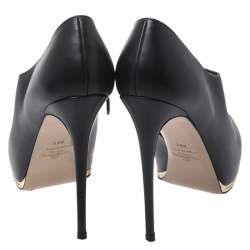 مملوكة مسبقًا Valentino Black Leather Studded Platform Boots Size 38.5