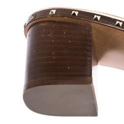 Valentino Poudre Leather Soul Rockstud Slide Mules Size 38