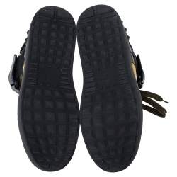 Pre Owned Valentino Multicolor Camoflauge Leather And Canvas High Top Sneakers Size 36