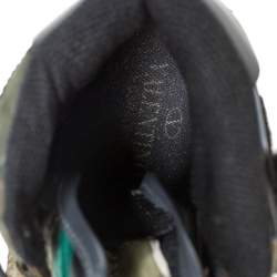 Pre Owned Valentino Multicolor Camoflauge Leather And Canvas High Top Sneakers Size 36