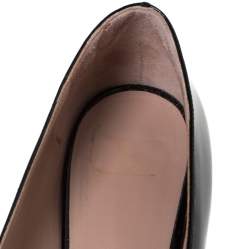 Pre Owned Valentino Black Leather Vlogo Club Pumps Size 39