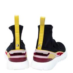 Valentino Black Stretch Fabric Cut Out Sock Sneakers Size 36