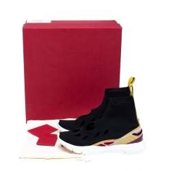 Valentino Black Stretch Fabric Cut Out Sock Sneakers Size 36