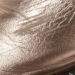 Pre Owned Valentino Metallic Bronze Leather Soul Rockstud Slide Sandals Size 39