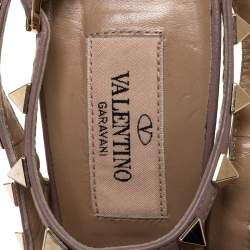 Pre Owned صندل فالنتينو سيور مرصعة مقدمة مدببة جلد وردي مقاس 35