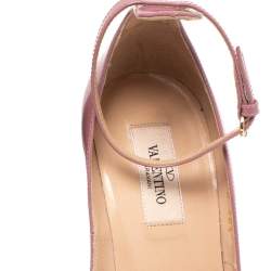 Pre Owned Valentino Pink Patent Leather Tango Pumps Size 38.5