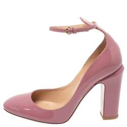 Pre Owned Valentino Pink Patent Leather Tango Pumps Size 38.5
